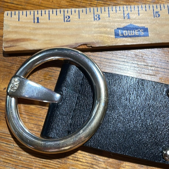 Michael Kors black leather silver stud wide belt M - Picture 11 of 11